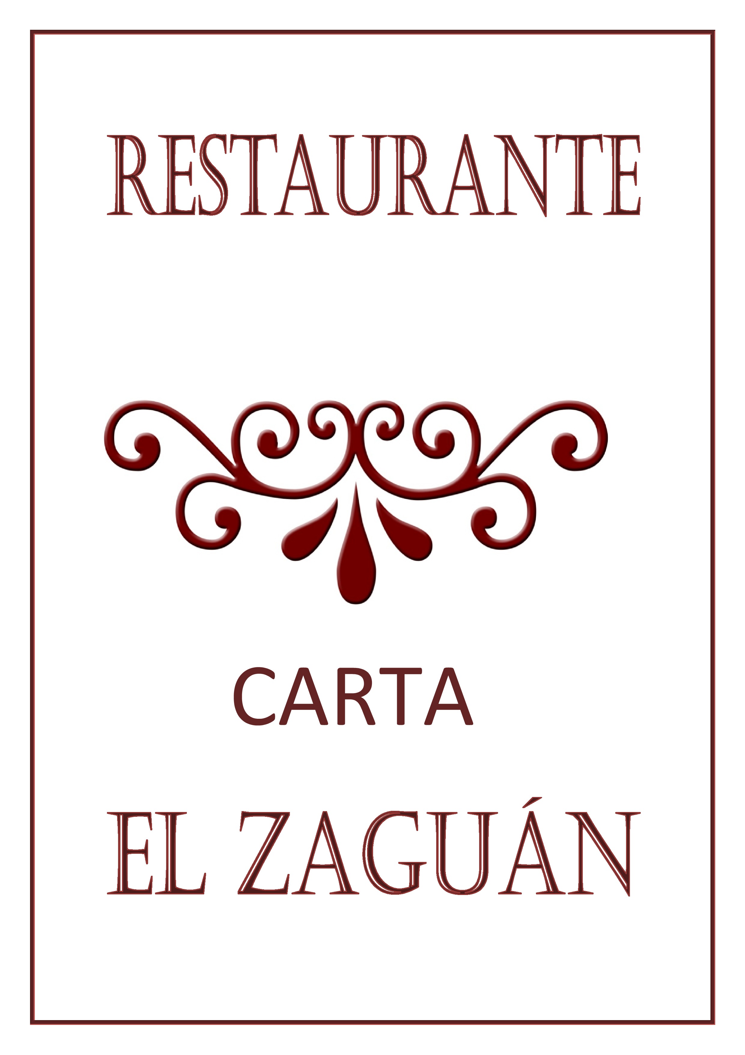 Restaurante El Zaguan Carta